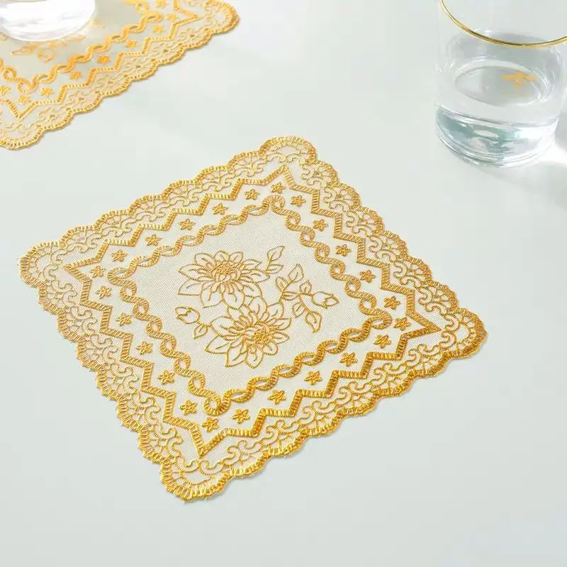 2pcs Tea Mat Vintage Floral Traditional Design Elegant Decoration Popular Daily Teaware Chinese Style Home Anti-heat Kitchen New |