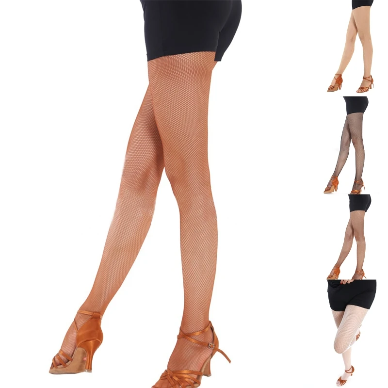 

Women Fishnet Pantyhose Cotton Crotch Hard Yarn Elastic Latin Dance Stockings
