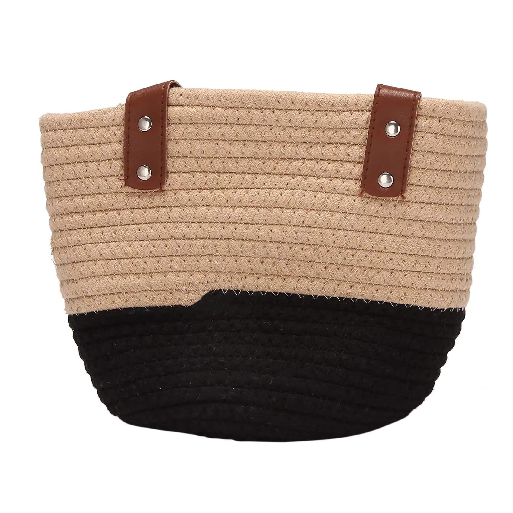 

Wall Hanging Cotton Rope Basket with Handle Storage Bins,Woven Basket Organizer for Flower Plants,Toys(L)