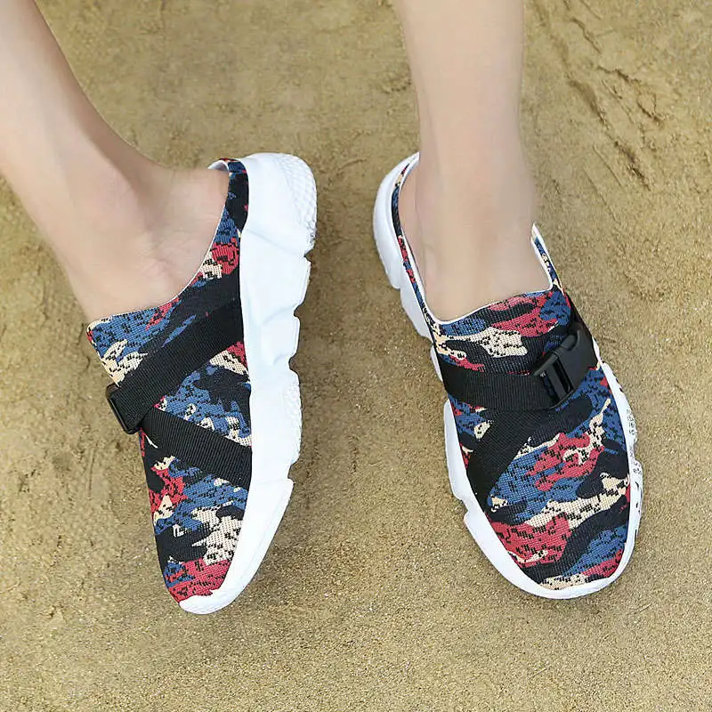 

Summer Slip-Ons Men's Leather Slippers No-Leather Casual White Shoes Designer Luxury 2021 Men's Sneaker Chunky Sandals Tennis