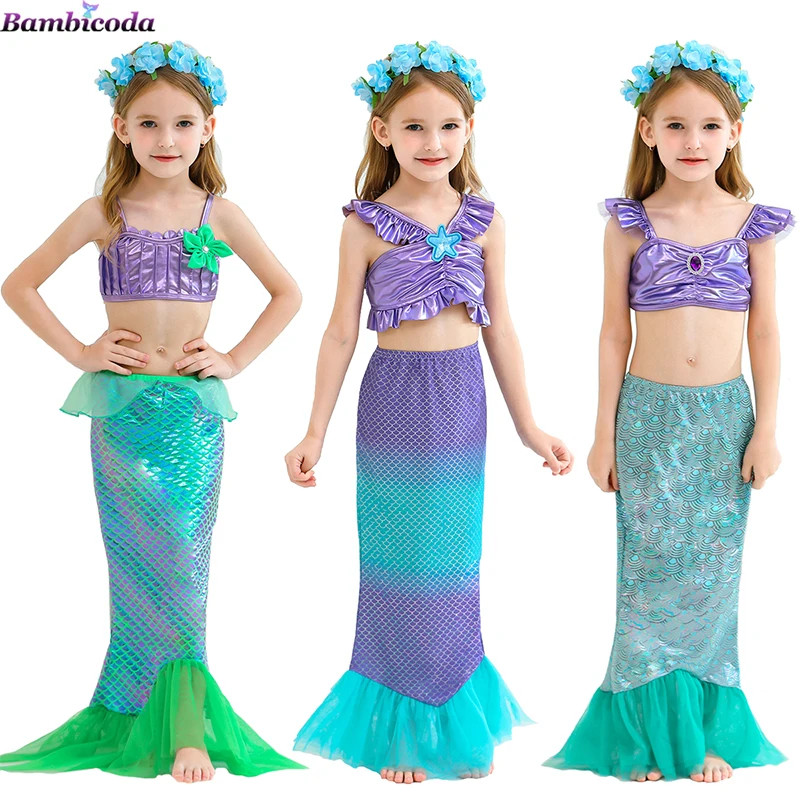 Vestido de princesa para niña, vestido de Ariel para niña pequeña, ropa para fiesta de cumpleaños, Carnaval, Halloween