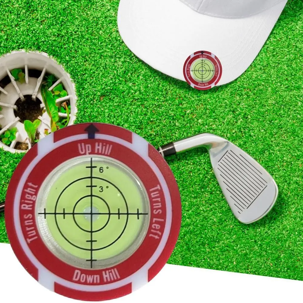 

Mark High Precision Golf Level Ultrathin Easily Clip It Round Bubble Level Portable Durable Putting Green Reader Golf Hat Clip