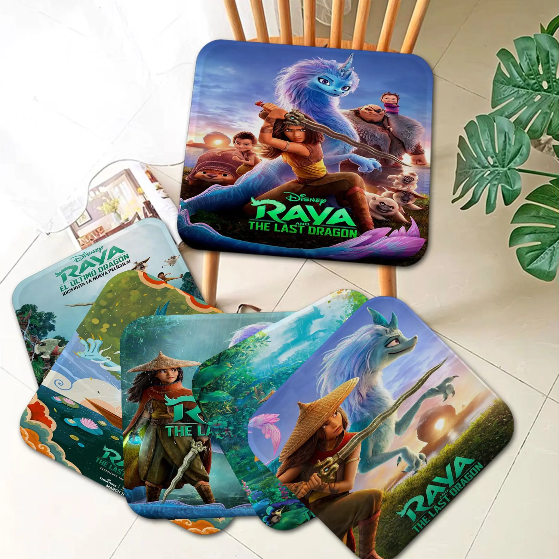 

Disney Raya and The Last Dragon Square Sofa Mat Dining Room Table Chair Cushions Unisex Fashion Anti-slip Chair Mat Pad