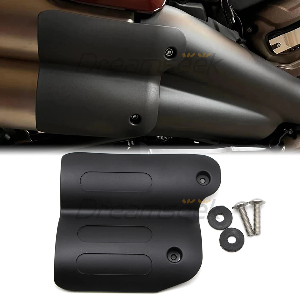 واقي حرارة عوادم الدراجة النارية لـ Harley Sportster S 1250 RH1250 2021 22 كاتم للصوت غطاء حامي أسود واقي مضاد للتسرق