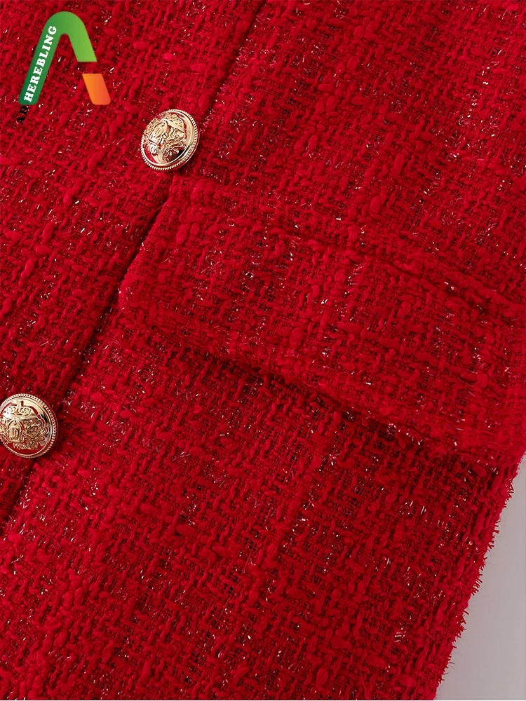 Женская Повседневная юбка-карандаш Adherebling красная твидовая шерстяная мини-юбка