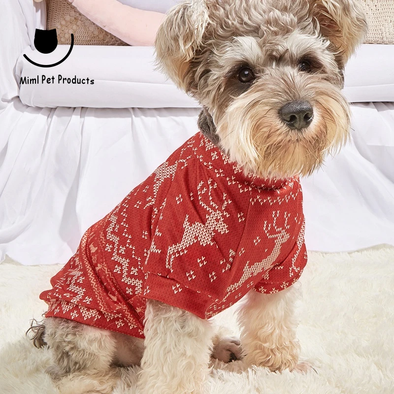 

Christmas Style Pet Clothes Comfortable Cute Autumn and Winter Cat Clothes Cross-Border Supply Factory Wholesale Dog Clothes