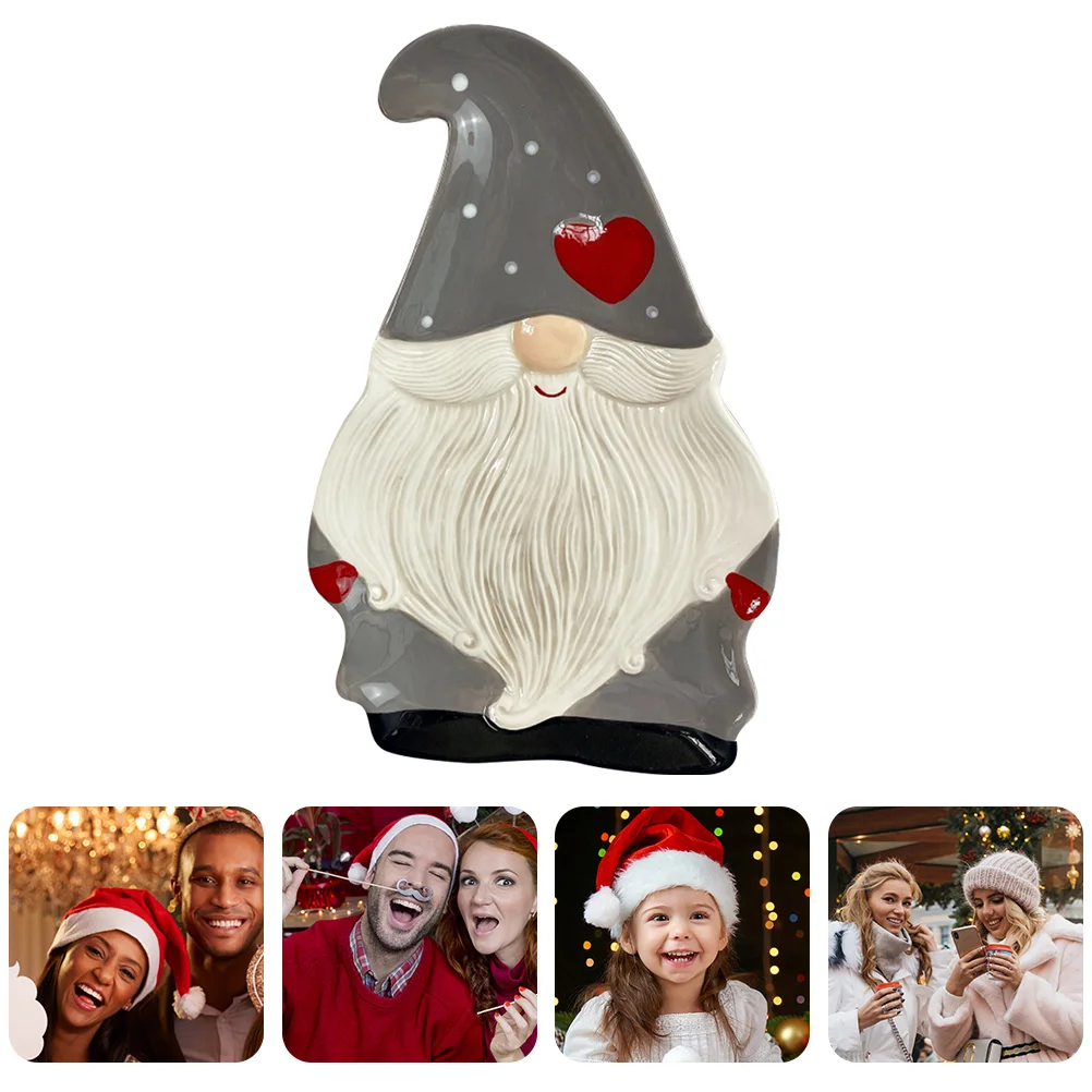 

Plate Christmas Ceramic Serving Plates Santa Traygnomedinner Party Holiday Cookie Dish Platter Dessert Clause Jewelry Shape