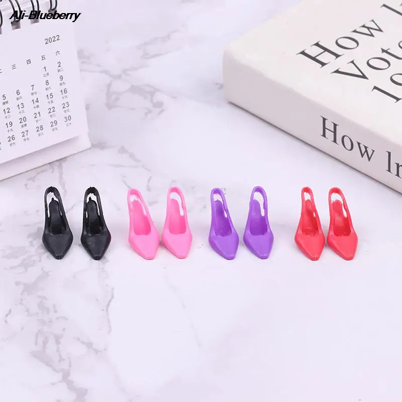 5Pairs/lot High Heel Doll Shoes For Doll Shoes Sandals Princess Foot Wear  Dolls Accessories Baby Toys images - 6