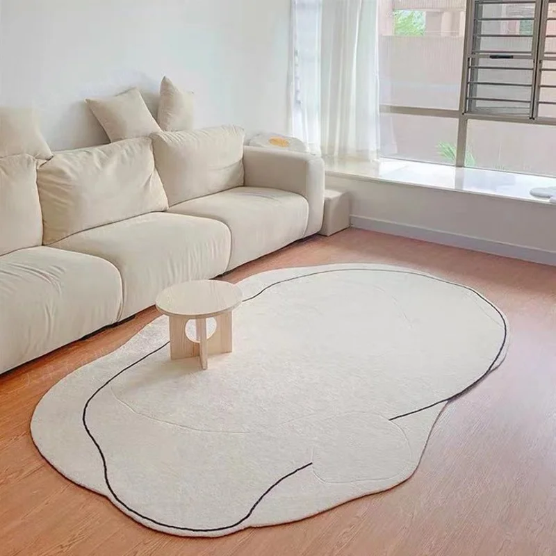 Nylon Carpet Irregular Shape Rug Floor Carpet For Living Room Bedroom Bedside Rug Simple Circular Annual Ring Mat Rug Alfombra