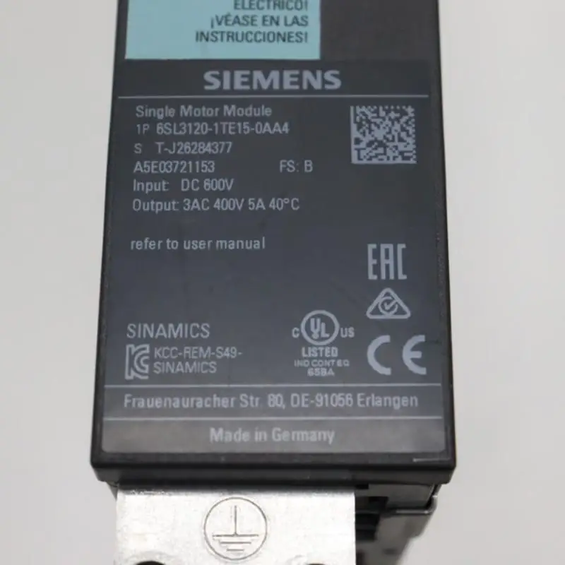 

Подержанный и протестированный модуль Ok Siemens 6SL3120-1TE15-0AA4 6SL3 120-1TE15-0AA4