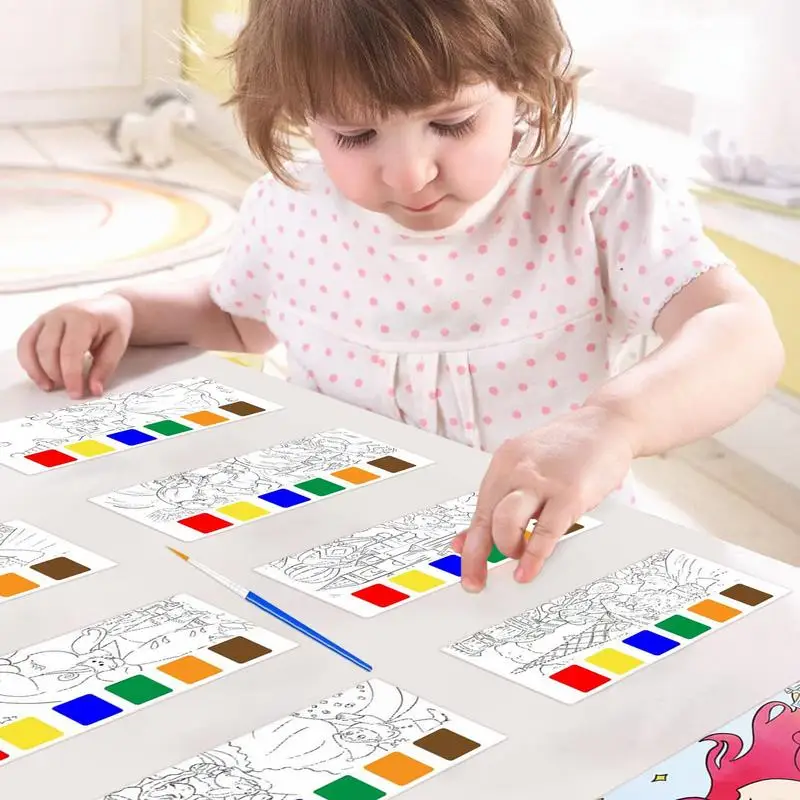 Карманная книга для рисования акварелью 12 страниц с ручкой многофункциональная