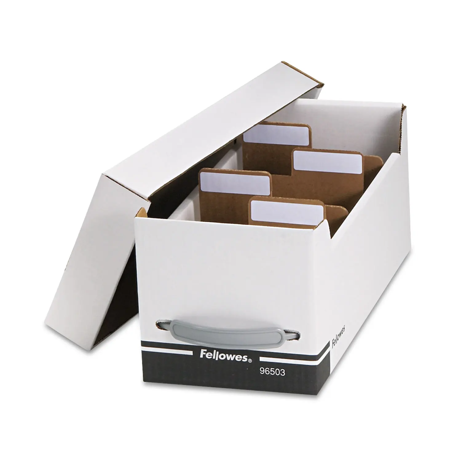

Corrugated Media File, Holds 125 Diskettes/35 Standard Cases, White/Black