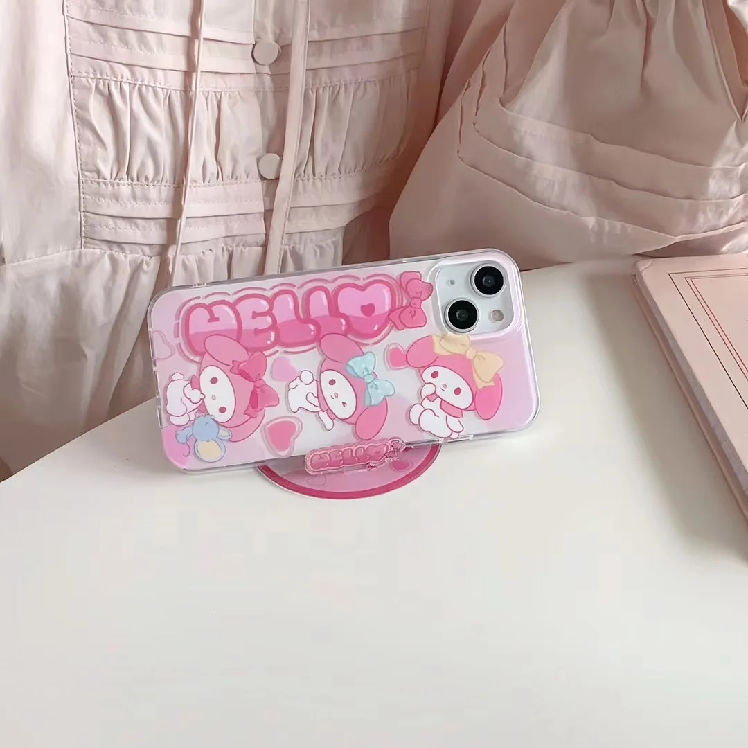 

Cute sanrio my melody pink With a bracket Phone Cases For iPhone 14 13 12 11 Pro Max Back Cover