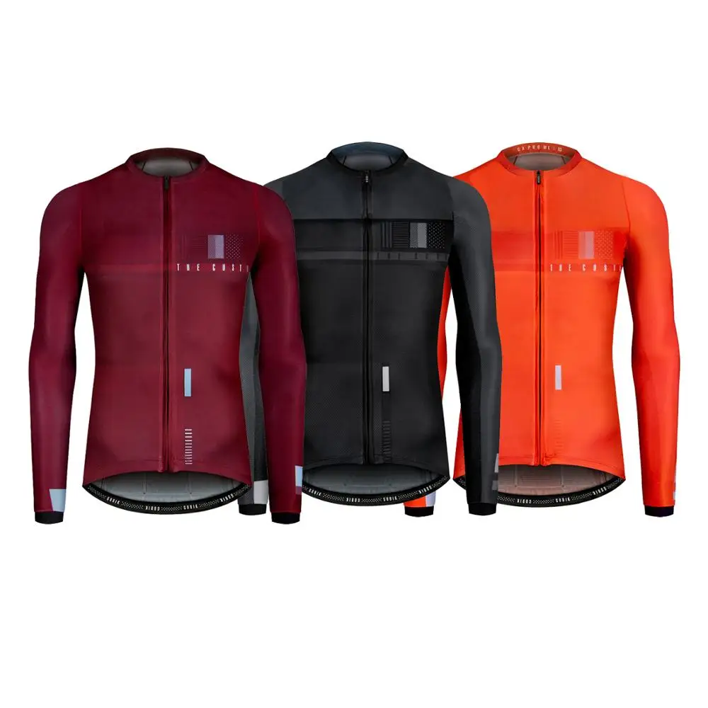 2021 best long sleeve shirt pro team areo cycling jersey aero race fit cut with lightweight fabric UV protection men and women