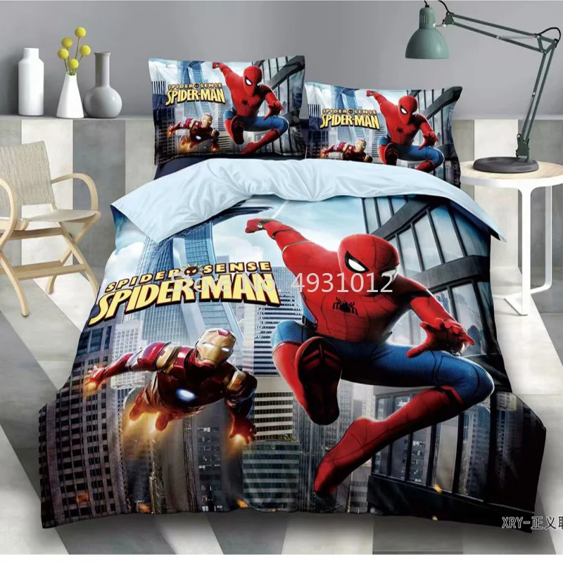 

Disney Cartoon Bedding Sets Spiderman Avengers Duvet Cover Pillowcase Children Boy Birthday Gift 1.0m 1.2m Bed