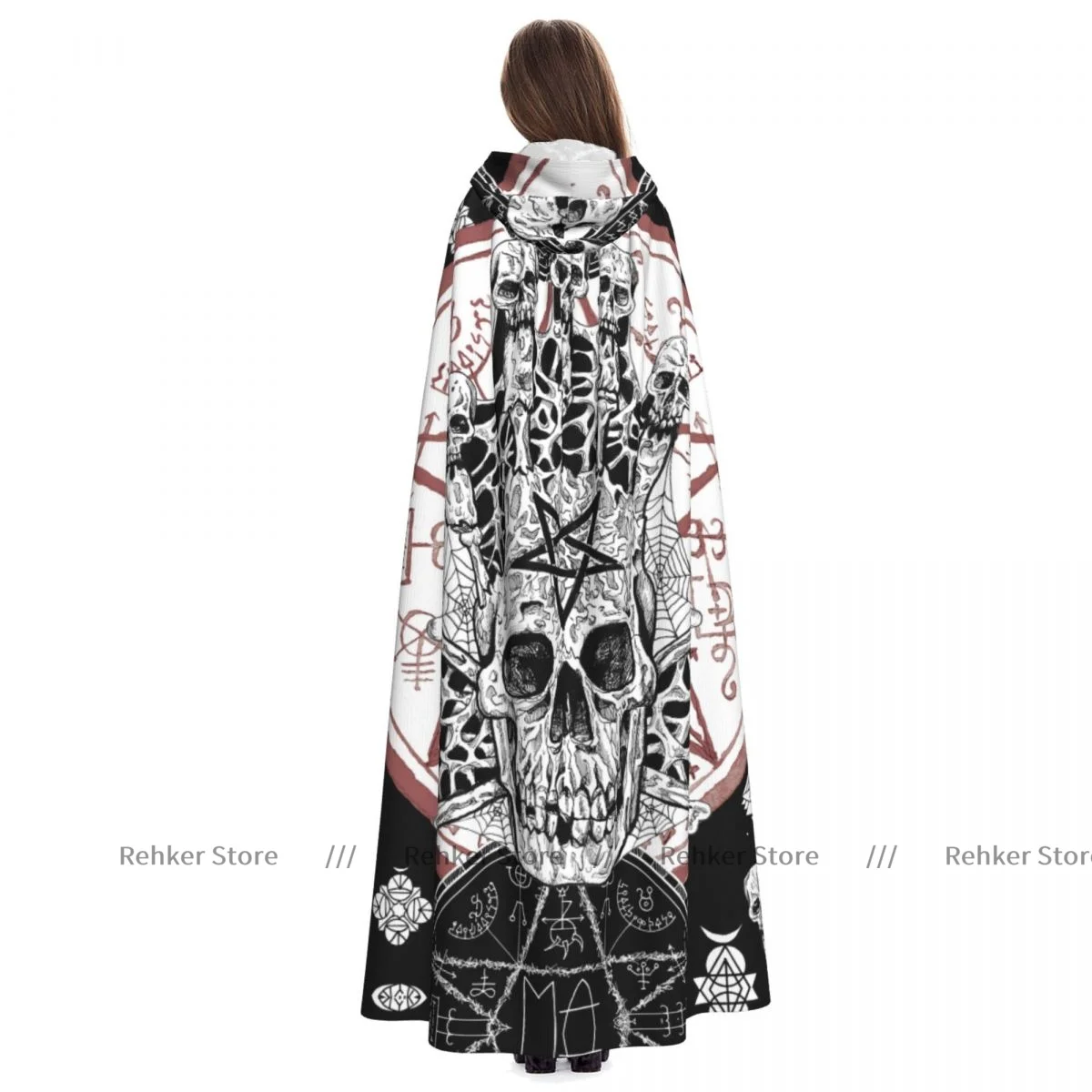 Плащ ведьмы злый череп и волшебное уплотнение с пентаграммой костюм для косплея
