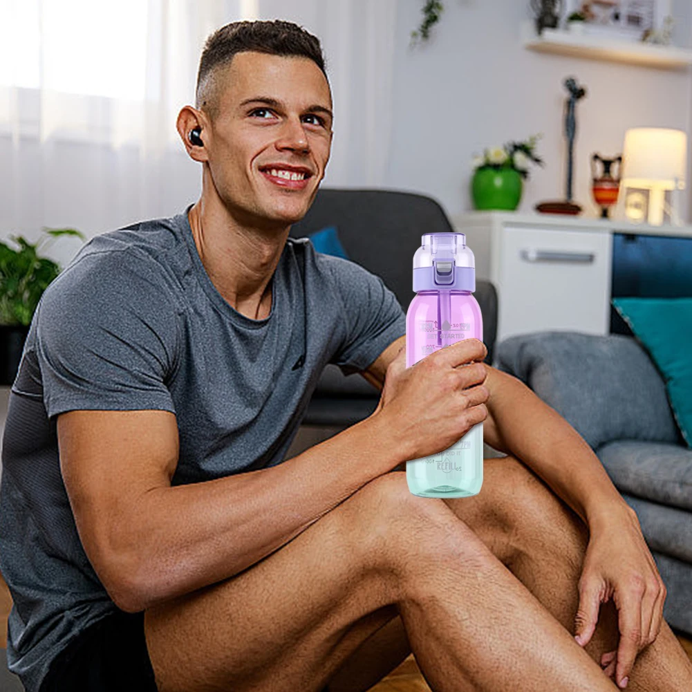 Ароматизированная Бутылка Для Воды На 1000 Мл С Соломинкой