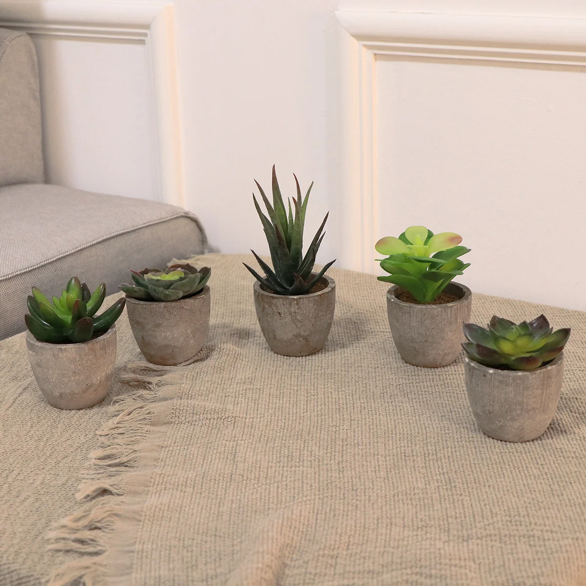 

Succulentflower Pots Artificialpot Vases Feaux Decor Mini Decorativepotted Fake Vase Flowers Indoor White Ceramicdecorativas