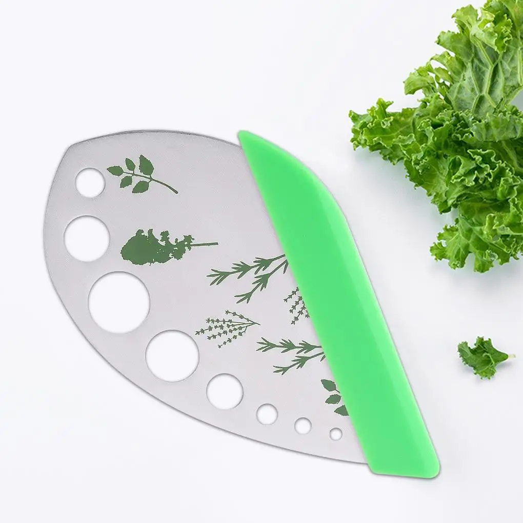 

Kitchen Herb Stripper Vegetable Leaf Stainless Steel Separator 9 Holes 2-in-1 Herb Leaves Remover