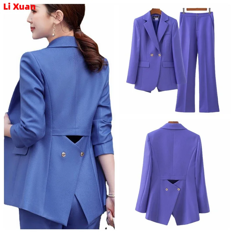 High Quality Autumn Winter Formal Ladies Blazer Women Business Suits with Sets Work Wear Office Uniform 4XL Size Pants Jacket