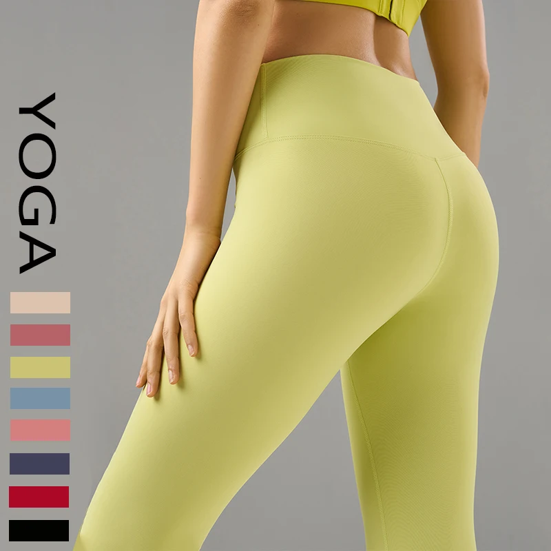 With Logo Sports Leggings Nylon Yoga Pants High Elasticity Breathable Pants External Penetration Jogging Fitness Pants Women
