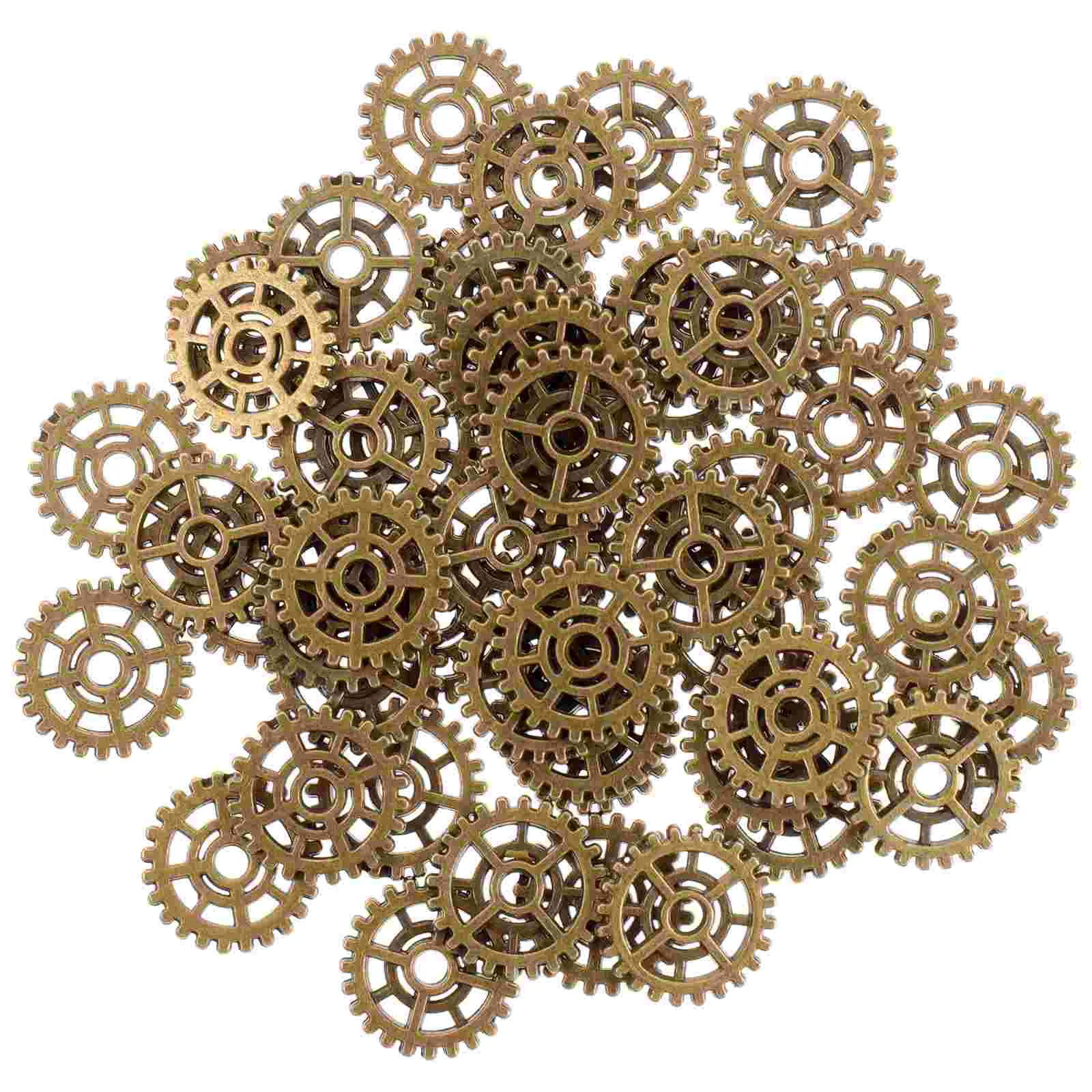 

50Pcs Steampunk Gears Charms DIY Crafts Gear Charms Vintage Metal Cog Wheels for Jewelry Making Accessory