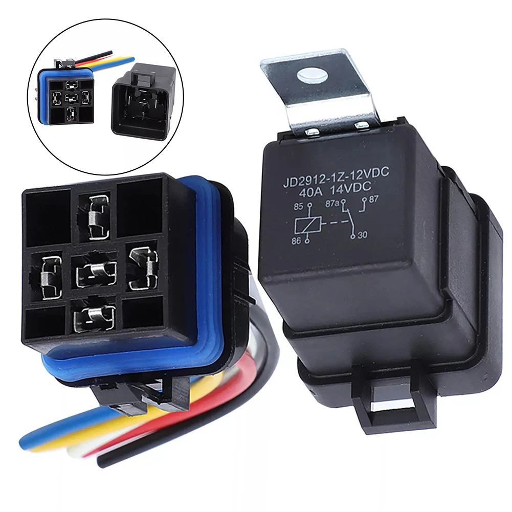 SPDT 5-контактный DC12V 40A водонепроницаемый комплект реле с проводами 2AWG для замены