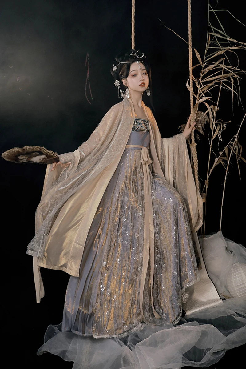 Женское традиционное китайское платье Hanfu женское летнее фиолетовое
