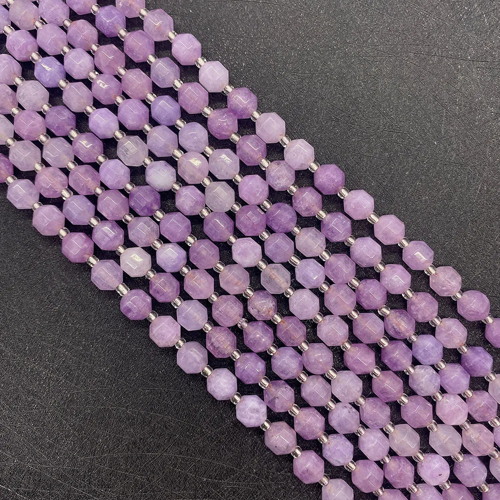 Бусины Из Натурального ограненного аметиста круглые свободно разделенные