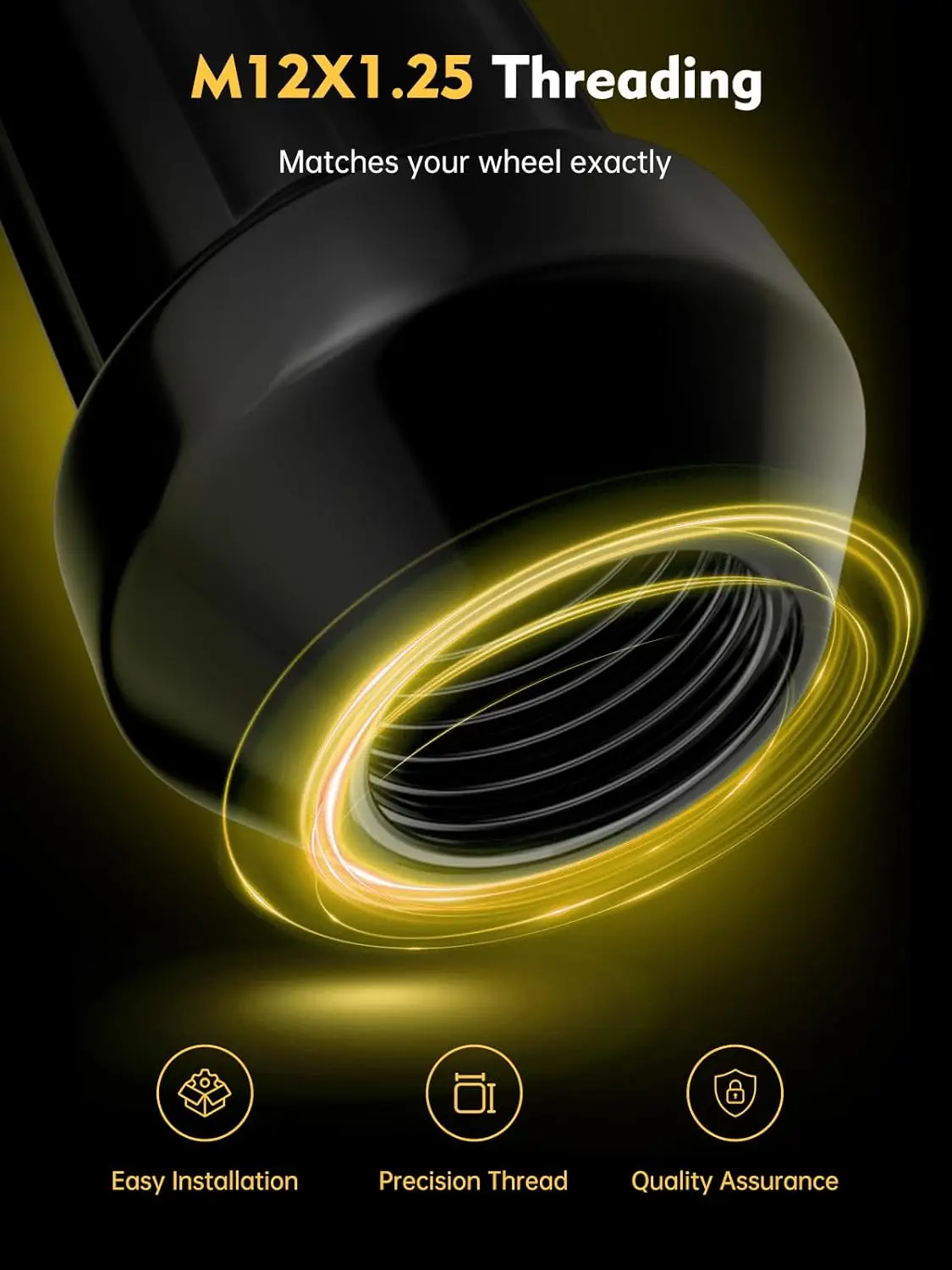 Зажимные Гайки MIKKUPPA 24 шт. M12x1.25 замена для 2005-2015 Armada 2004-2019 Titan 1995-2004 пикап Черное