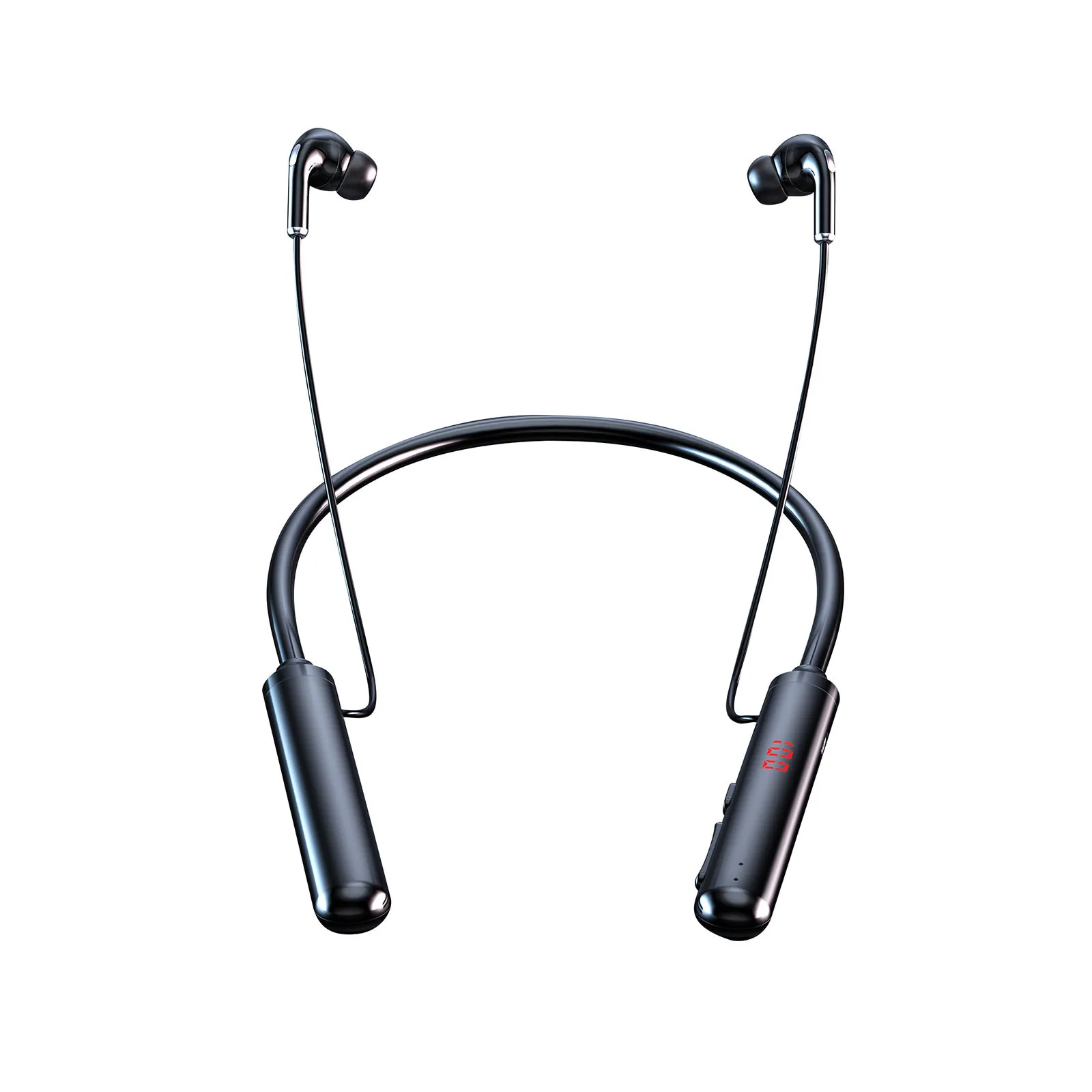 

Neck Wireless Type Bluetooth Card With LED In-ear Power Plug-in Headset Display Bluetooth Headset Balanced Headphones