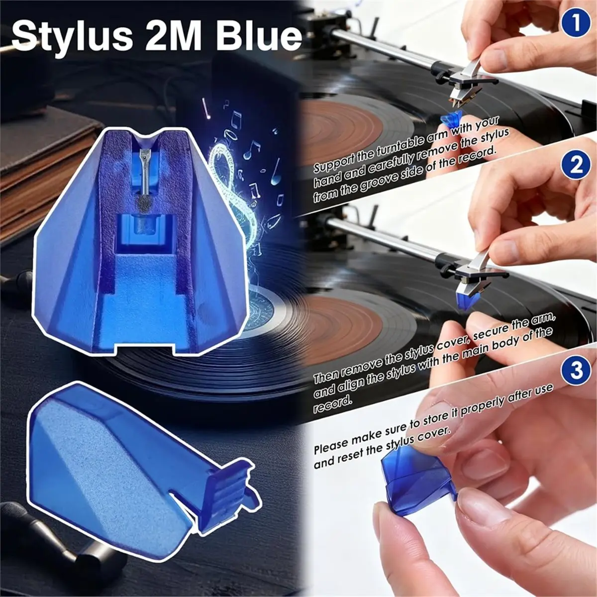 Фото Стилус DT36 2M Blue, замена для картриджей Ortofon 2M Blue, для серии Ortofon 2M - с эллиптическим алмазным наконечником, цвет нюд. №3