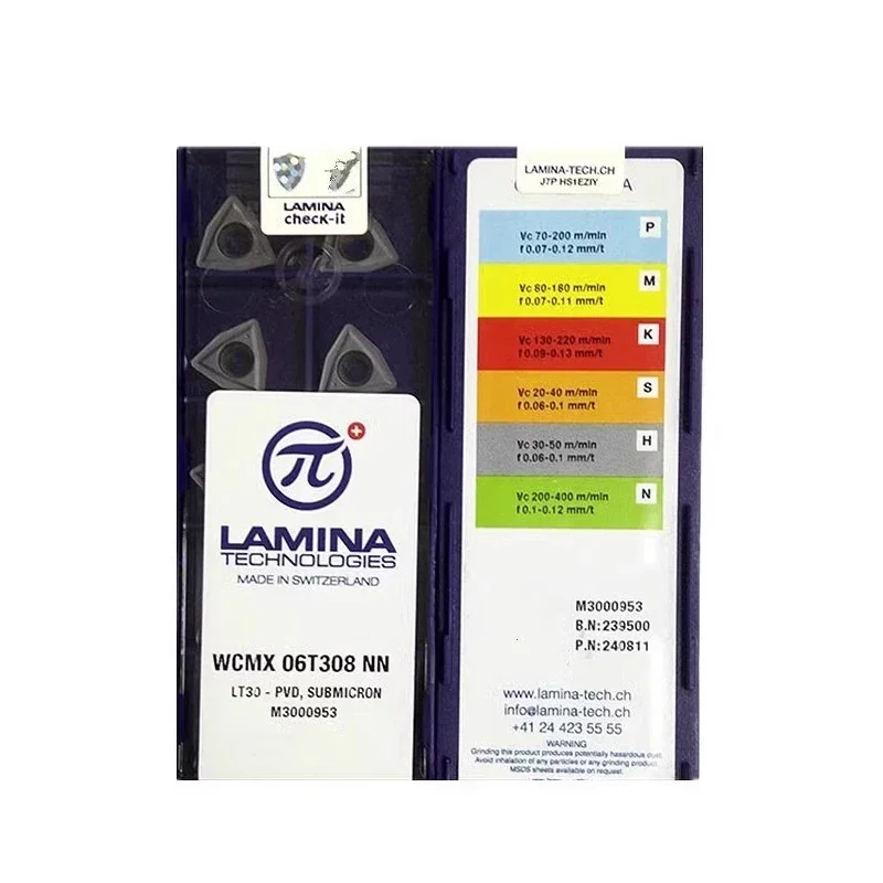 10 шт. LAMINA 100% SWISS Оригинал WCMX06T308-NN LT30 030208 040208 050308 080412 -NN LT3130 Твердосплавные быстрые
