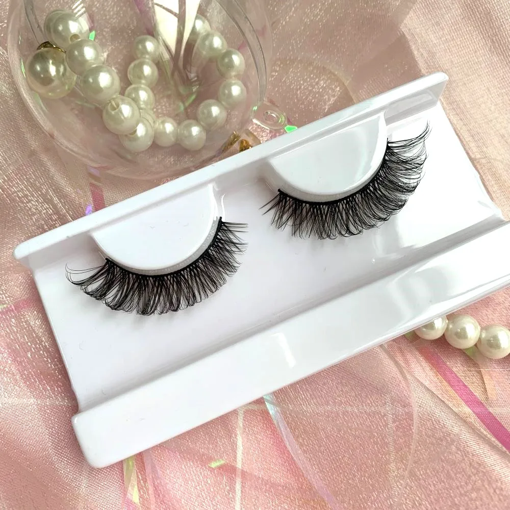 

Wholesale 50 Pairs SJ22 Russian Strip Lashes Natural Looking Wispy Hybrids Eyelashes D Curl Lash Extension