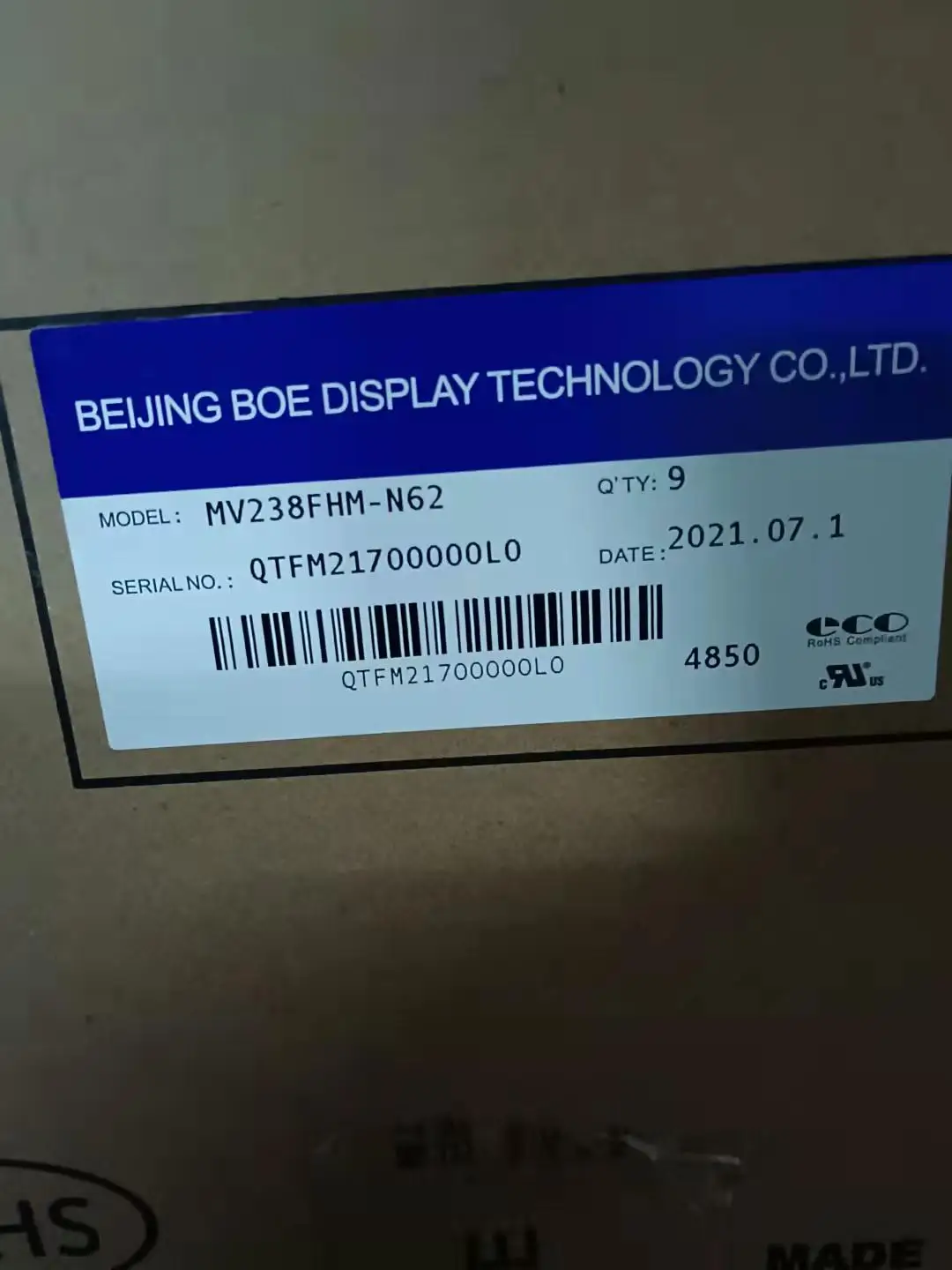

MV238FHM-N62 BOE дисплей 23,8 дюйма ЖК-панель FHD Non-Touch
