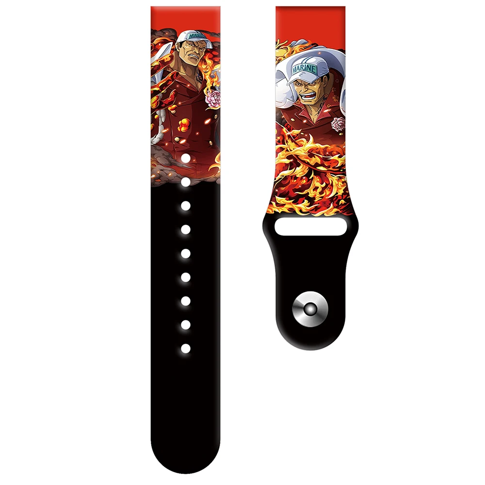 Tschick 20мм 22мм Одна МОРСКАЯ частица Четыре императора Печать Резиновые браслеты спортивной силиконовой ремешок для Samsung Watch 3 41мм R850 on.