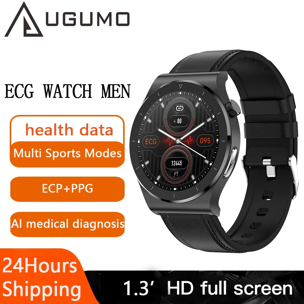 

Смарт-часы UGUMO E20 мужские с функцией измерения ЭКГ, уровня сахара в крови и давления