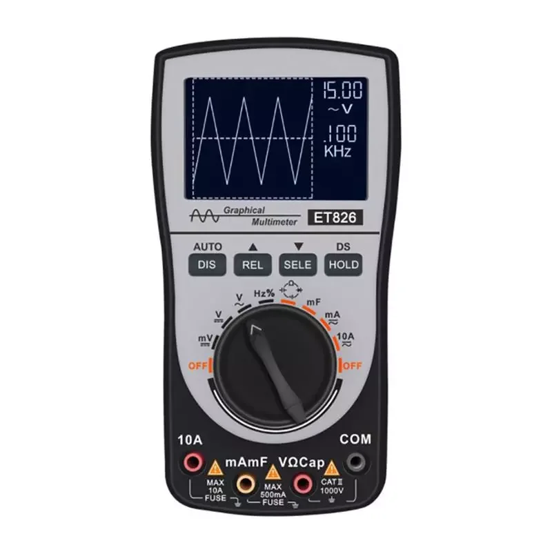 

ET 826 Digital Oscilloscope Multimeter Color Screen Current Voltage Resistance Frequency Diode Tester With 4000 Counts