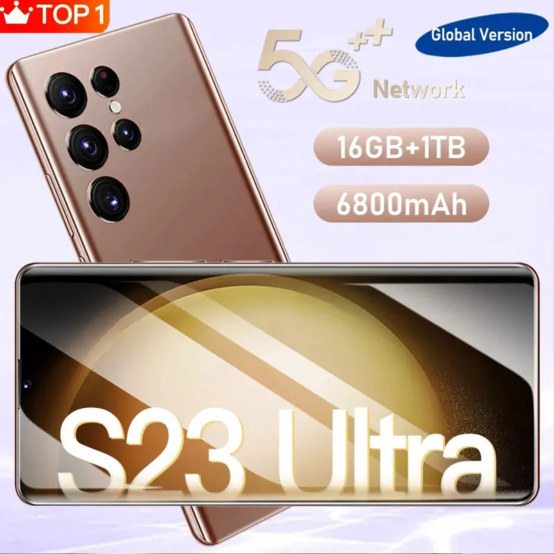 

S23 Ultra new smart phone android phone 6.7inch hd screen cell phone pro telefone 6800mAh 16+1TB Camera 5g mobile phones unlock
