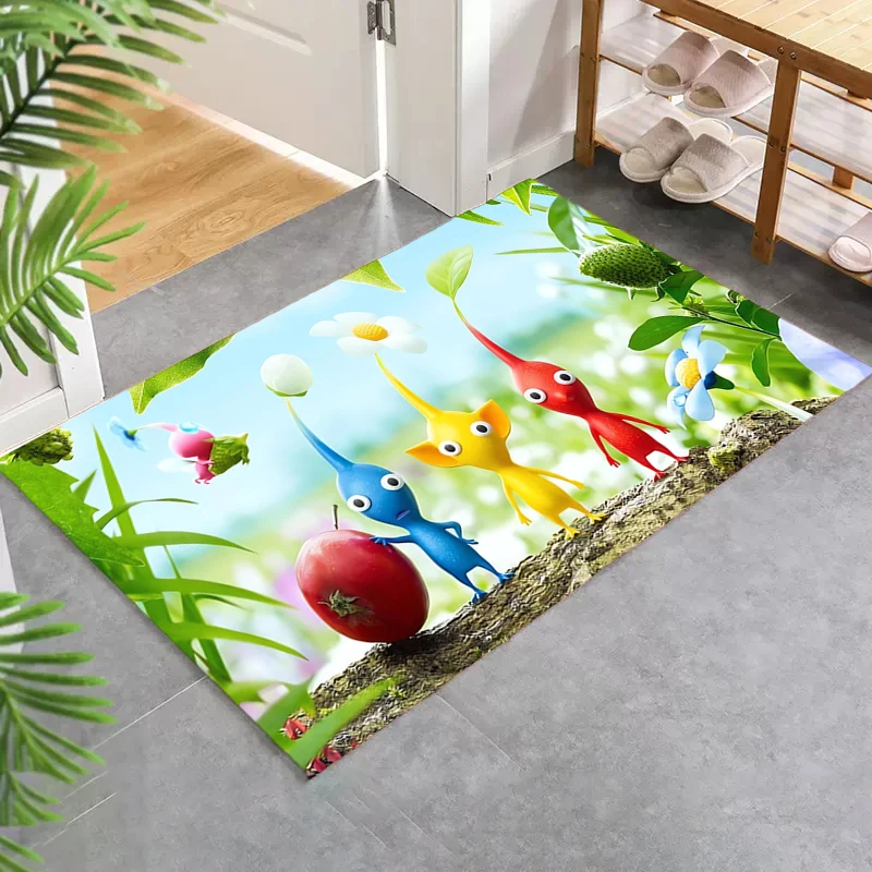 

Pikmin Rug for Bedroom Mats Foot Mat Kitchen and Home Items Custom Entrance Doormat Rugs Children Room Mat Welcome Deal Carpet