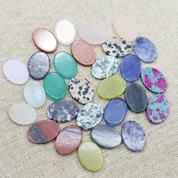 10x16mm natural stone oval cabochon biplane fluorite fashion jewelry pendants accessories loose gemstones earrings rings 30pcs