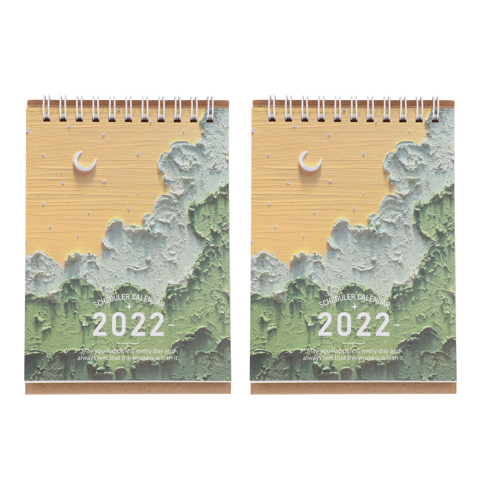 

2Pcs 2022 New Year Calendar Oil Painting Calendar Decor Chic Home Calendar