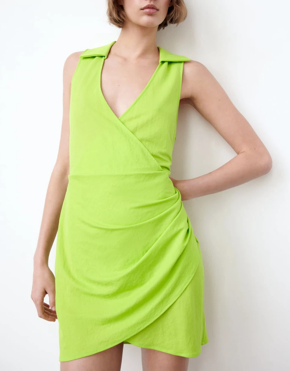 

TVTOBIVUMNW Fashion Evening Sweet Pleated Elegant Fruit Green Women's Thin Belt Summer Vest Sleeveless Holiday Mini Cotton Dress