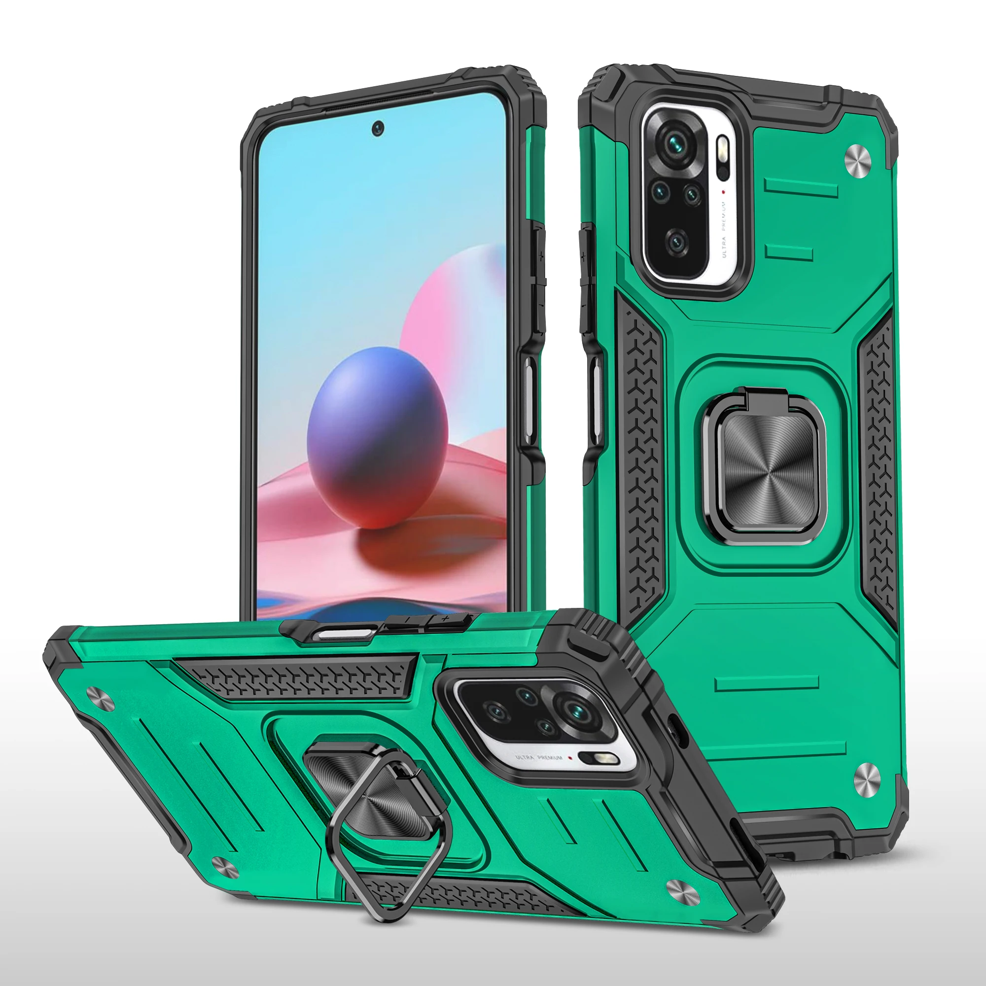 

For Xiaomi Redmi Note 10 10S 9 Prime 9S 8 K30 Pro 9A 9C 8A 5G With Ring Holder Magnetic Case Redmi Note 10 Shockproof Cover