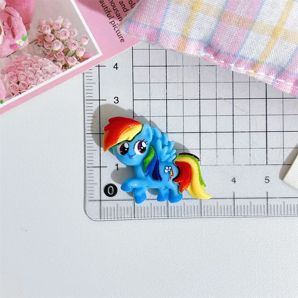 Фото Набор из 6 штук: милые 3D-наклейки My Little Pony из смолы, аниме-стиль, для декора чашек, обуви, DIY-поделок, подарки №5