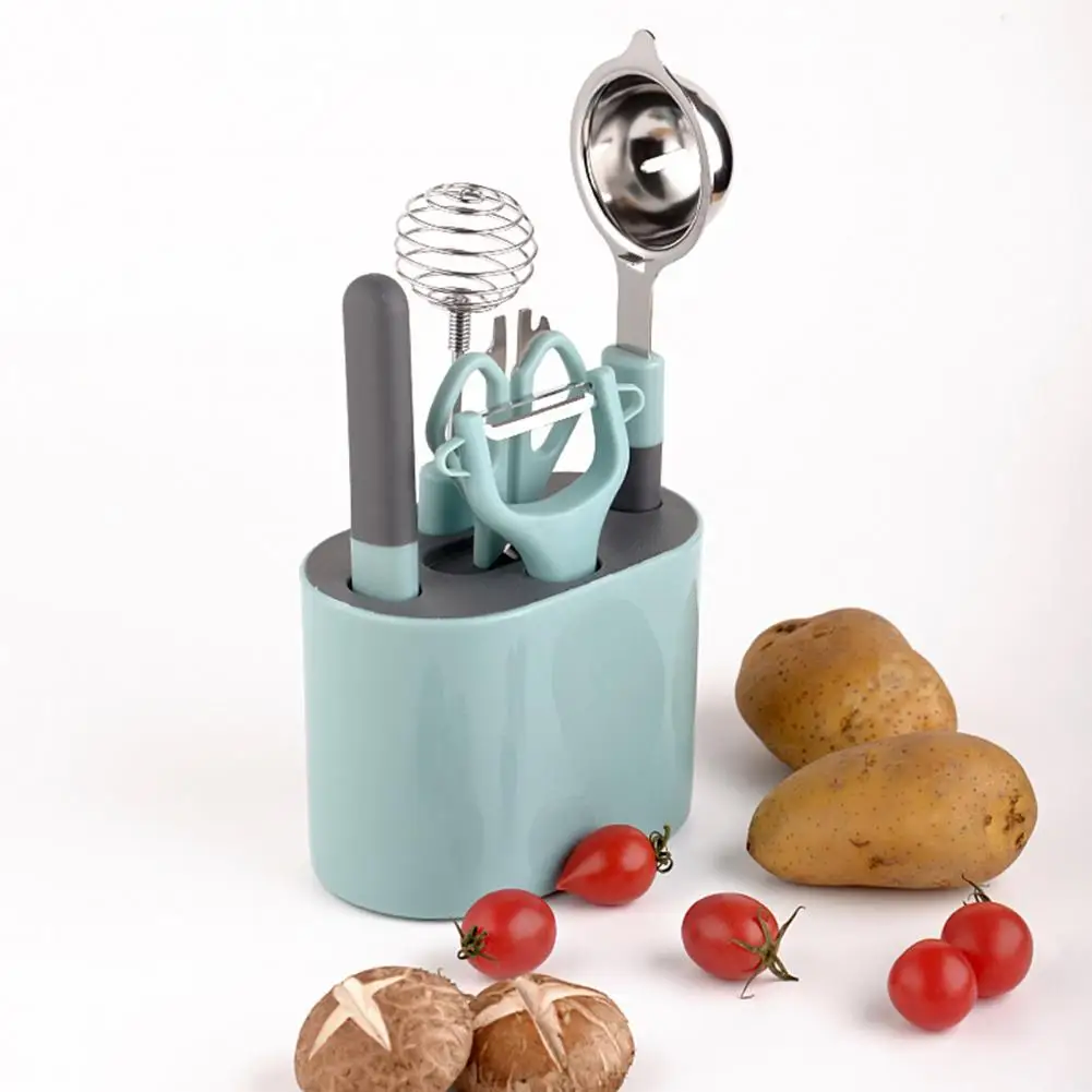 

1 Set Useful Kitchen Tool Kit Stainless Steel Kitchen Gadgets Kit Easy to Clean Cutter Peeler Whisk Cooking Tool Labor-saving