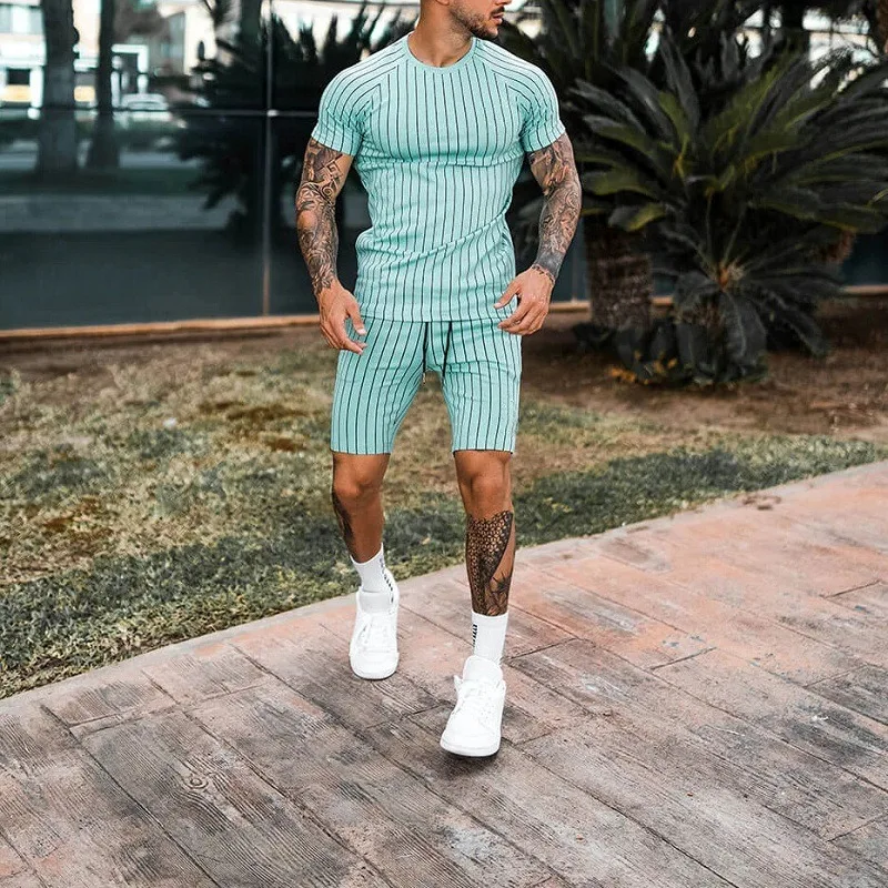

2022 Men's Clothing Set New Summer Tracksuit Men's Oversized Clothes Retro ONeck Short Sleeve Men Suit shirt Shorts Sportswear