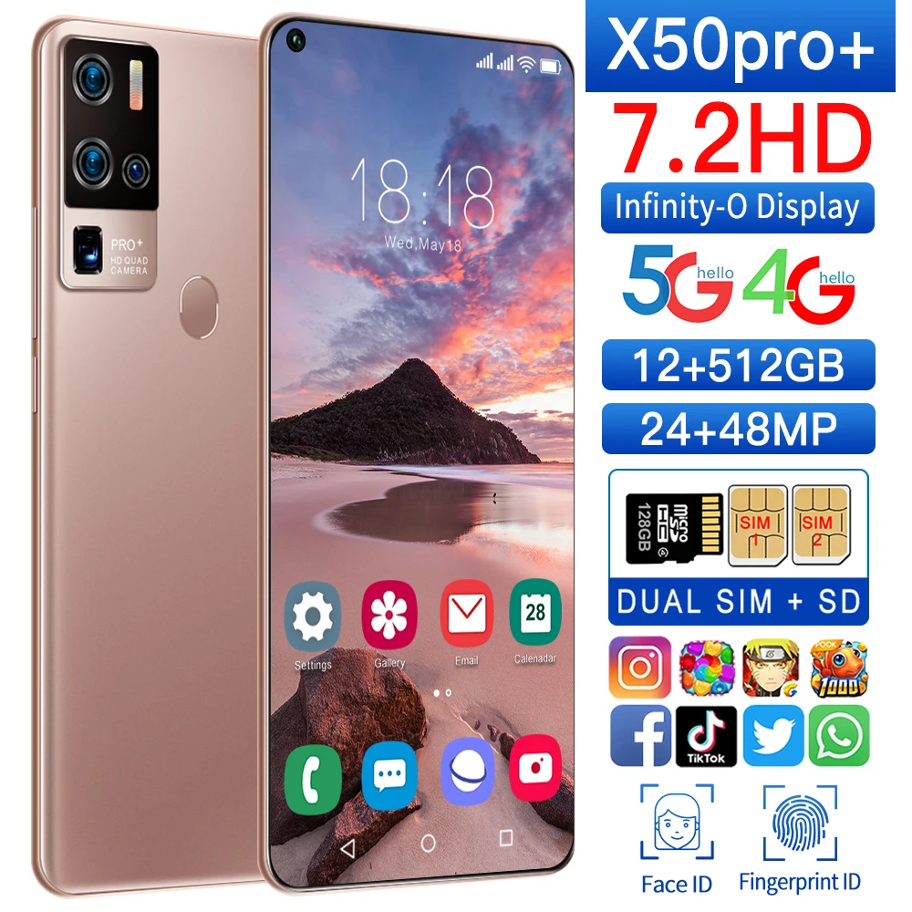 

Global Version X50 8GB 256GB 5G Smartphone 5.8inch Smart Phone MTK 6763 8.0 Core 4G Network Mobile Phones Android 10. CellPhone