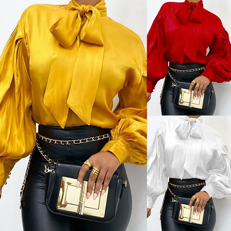 

2023 Spring Women's Wear Women's Long Sleeve Solid Color Shirt Vintage Top
