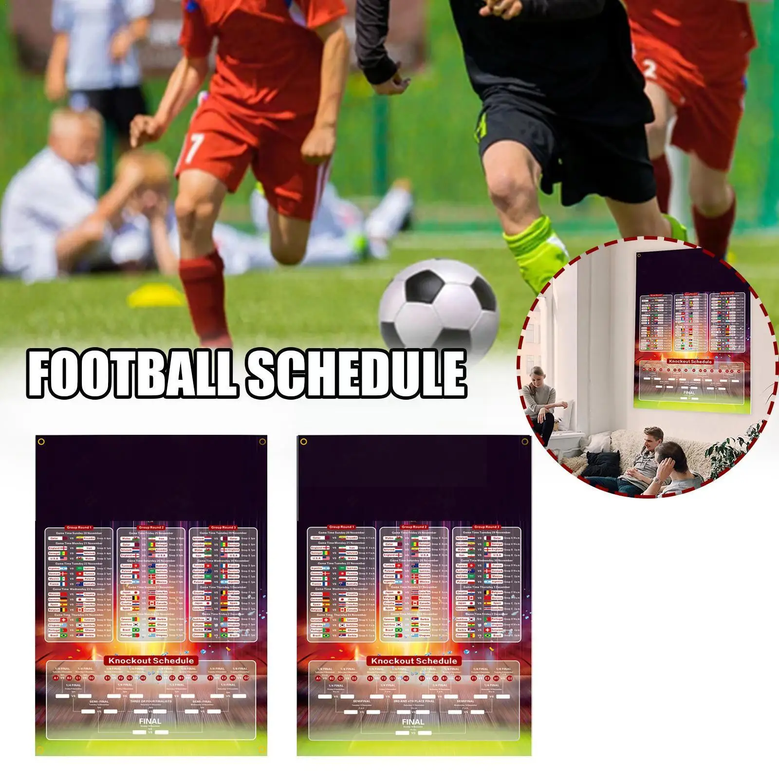 

Qatar Football Fixture Group Predictor Wall Chart K3j4